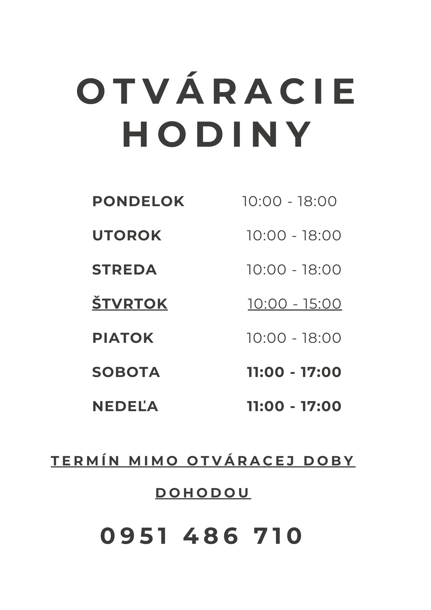 Zmena otváracích hodín