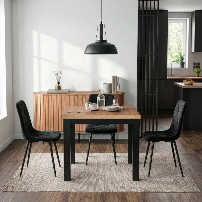 Rozkladací stôl MAX 80-160 cm dub CRAFT/čierny