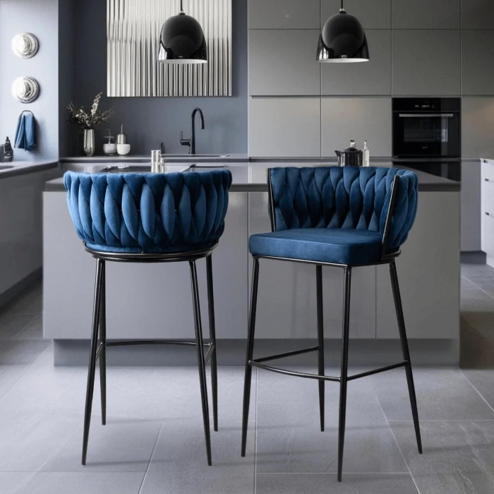 Barová stolička FLORES, Modrá 