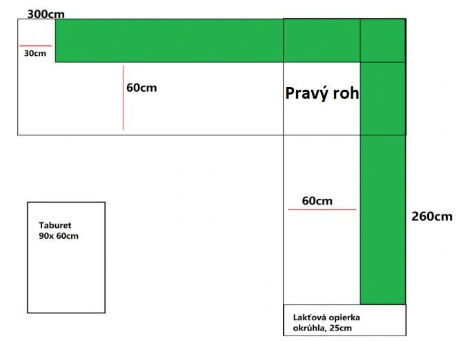 Sedačka PLAZA 300x 260 cm
