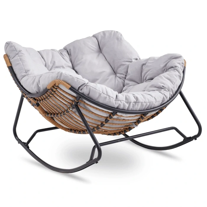 Hojdacie kreslo ELTON, sivé