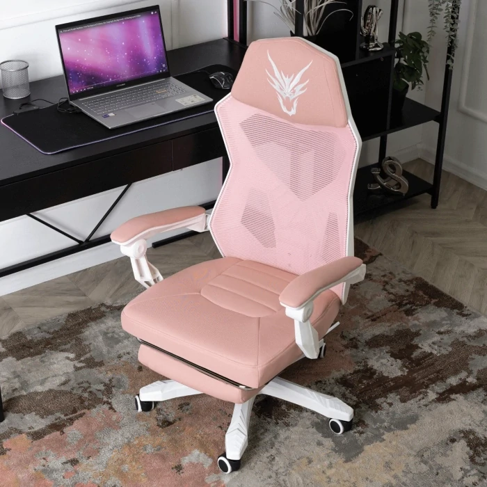 Otočná stolička BING ružová/biela
