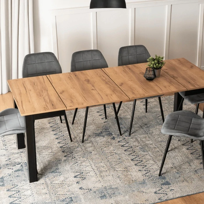 Rozkladací stôl BEN 80-200 cm, dub/čierna