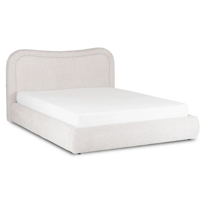 Posteľ HAGA 160x200 s úložným priestorom, krémová, Boucle 