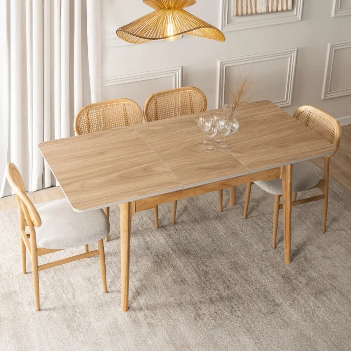 Keramický stôl SAMER 120-160 cm, dub