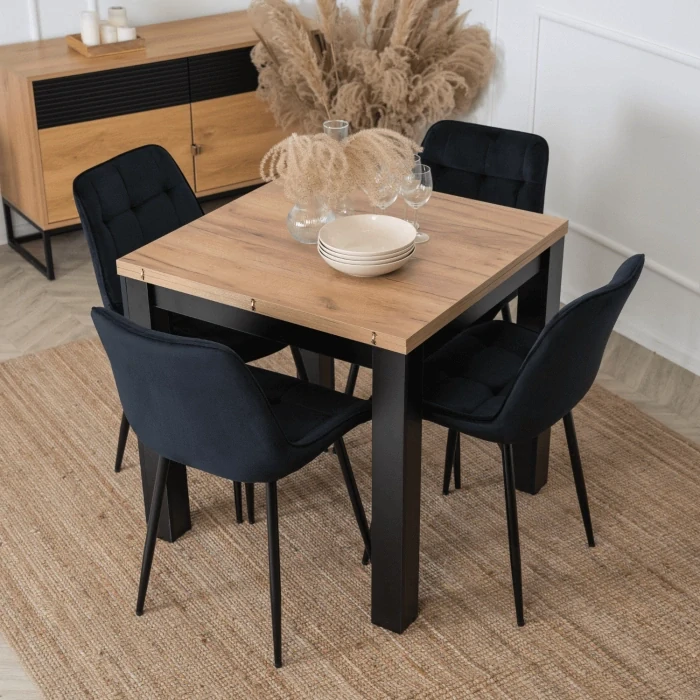 Rozkladací stôl MAX 80-160 cm dub CRAFT/čierny