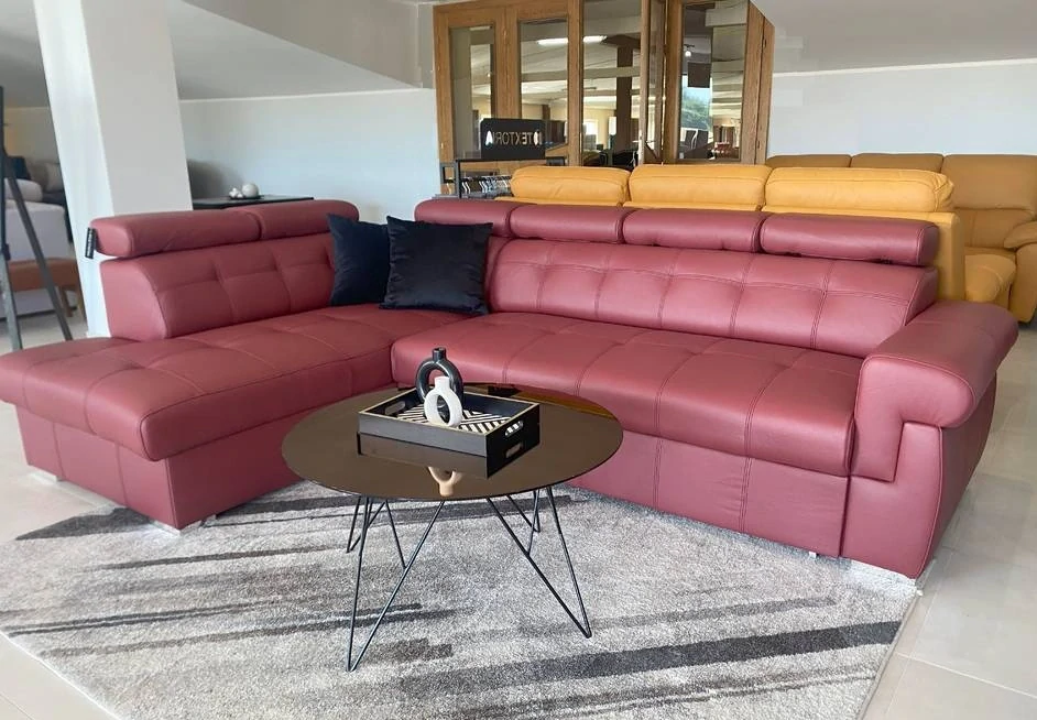 Sedačka JANA s úl. priestorom a rozkladom na objednávku Talianska koža