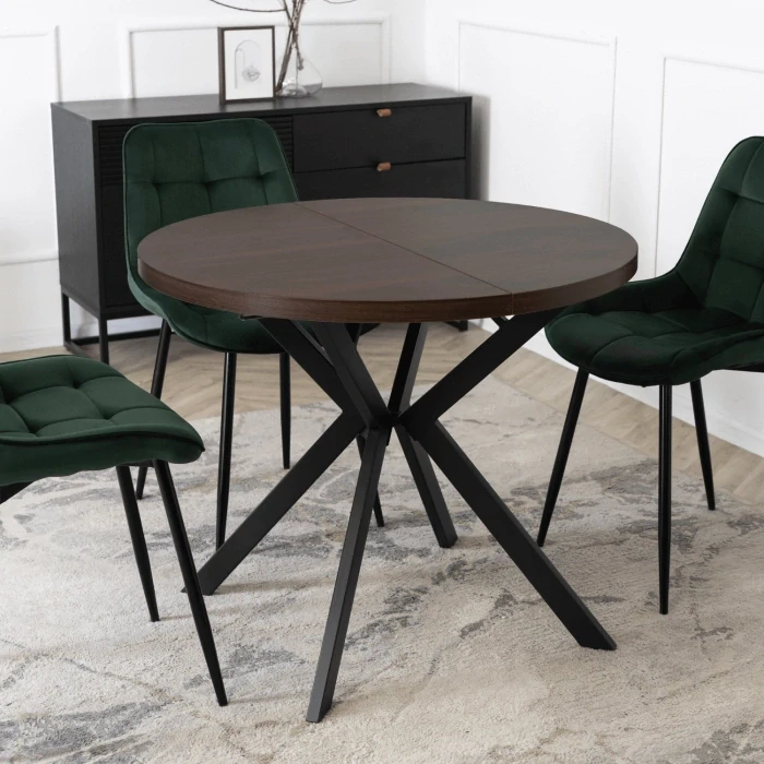 Stôl LUGO 90-190 cm, orech/čierny