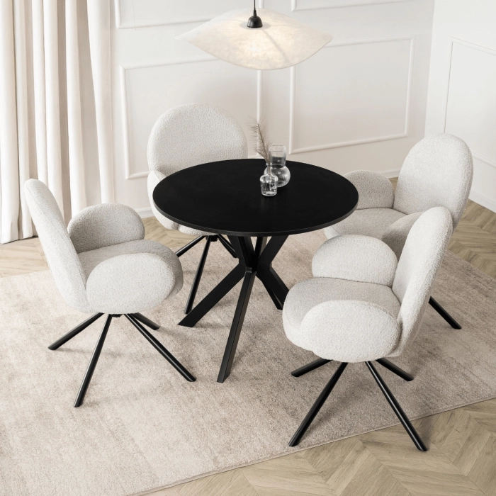Stôl LAUREN 90 cm, čierny