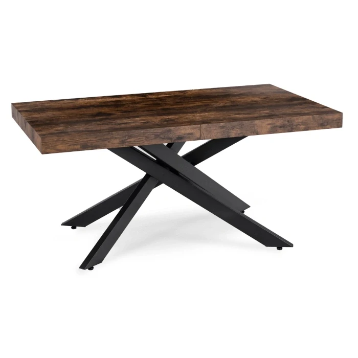 Stôl HAMPTON 160-240 cm, rustikálny dub/čierna