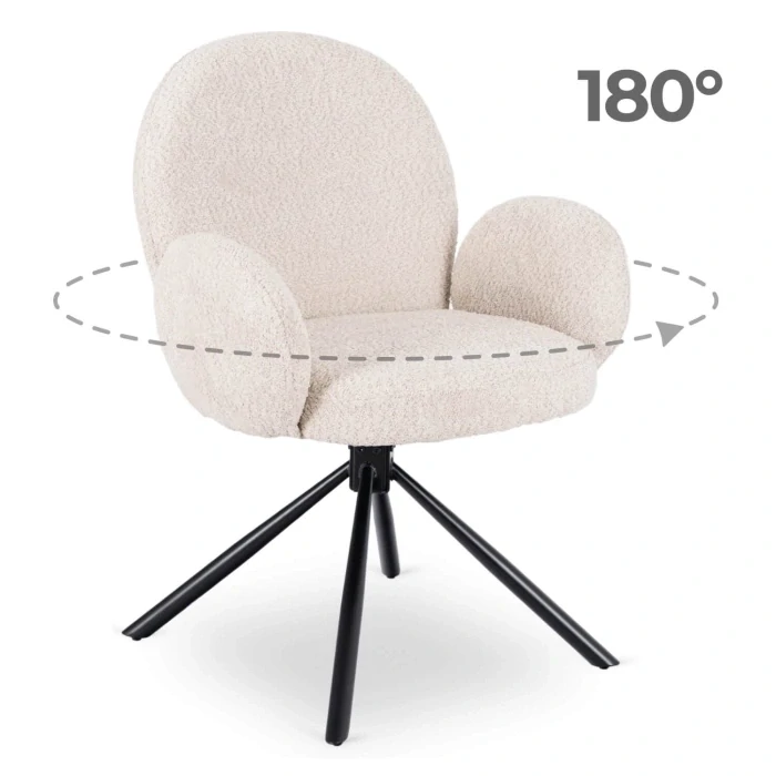 Otočná stolička MUSSO, béžová, boucle