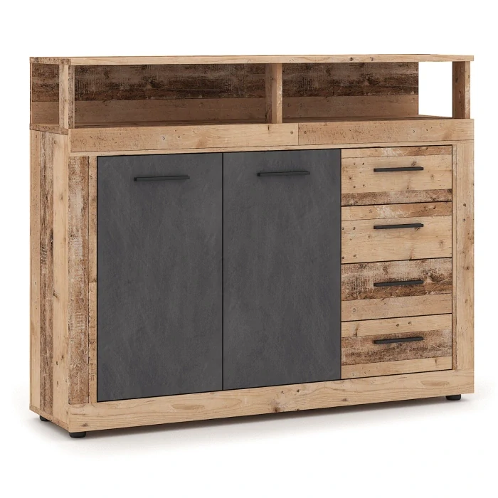 Komoda BLAGO MIDI A 119,6 cm, dub/čierna