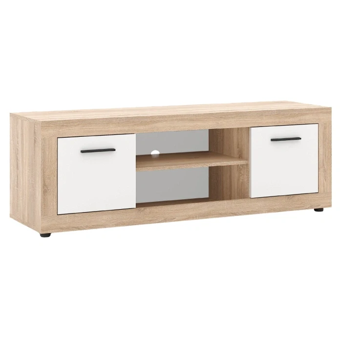TV skrinka BLAGO 140 cm, dub sonoma/biela