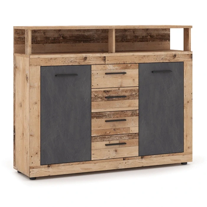 Komoda BLAGO MIDI B 119,5 cm, dub/grafit