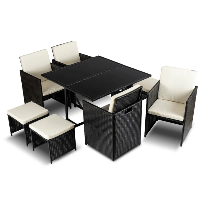 Záhradný nábytok BONITO, čierna/krémová