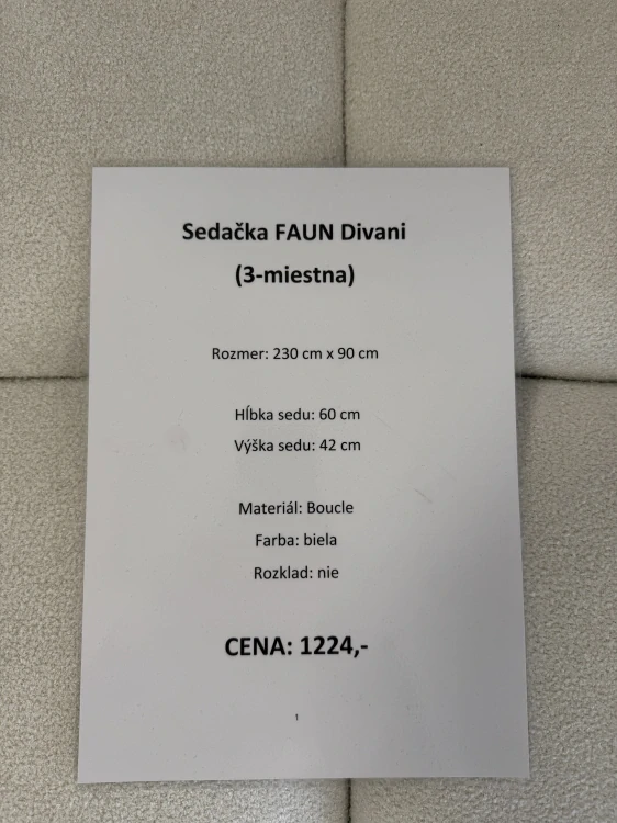 Sedačka FAUN divani, biela