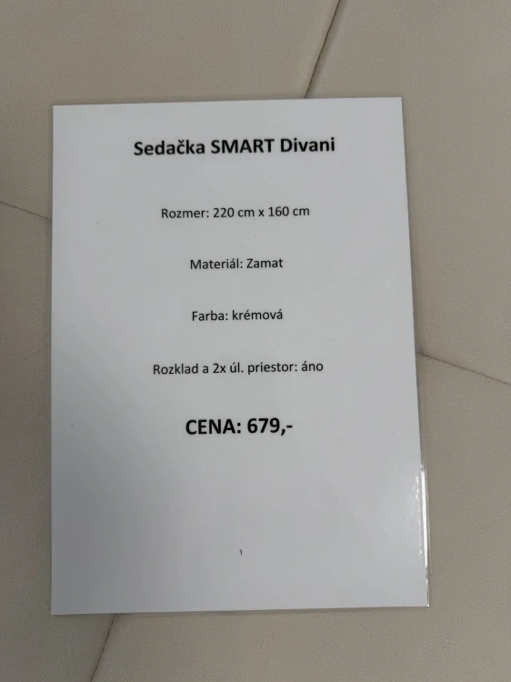 Sedačka SMART divani, krémová