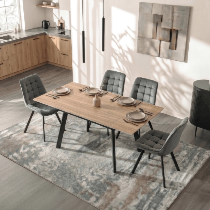 Keramický rozkladací stôl LARES 90-150 cm dub/čierny