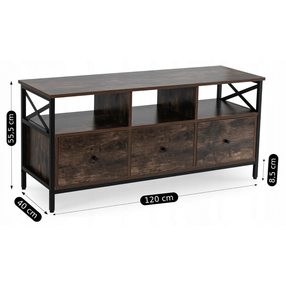 TV skrinka ZONE 120 cm, rustikálny dub
