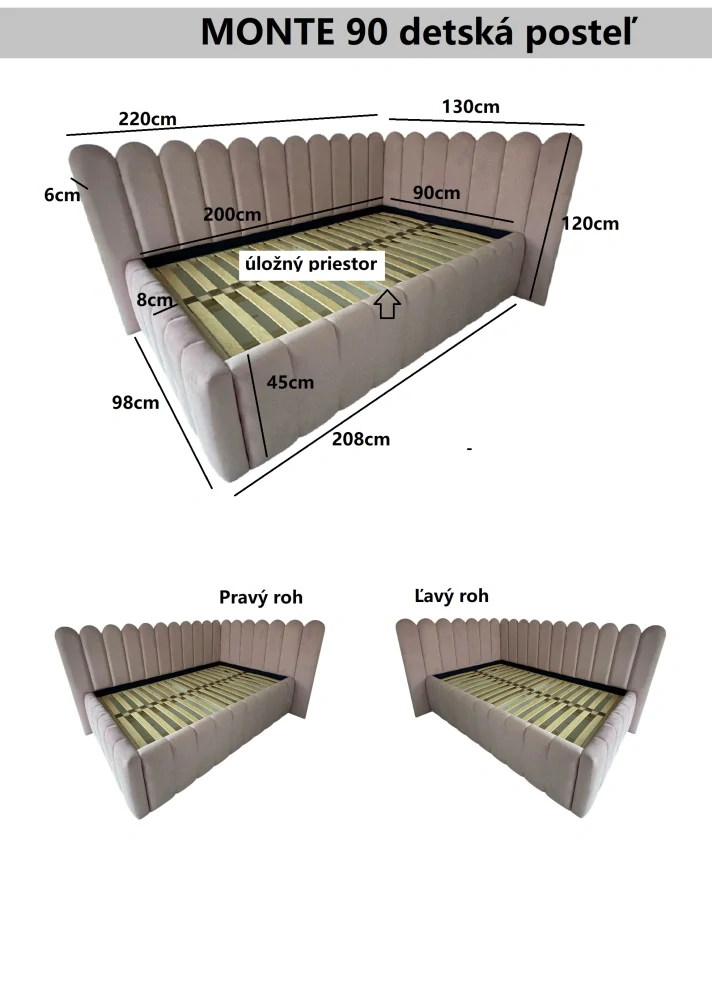Detská posteľ MONTE 90x200