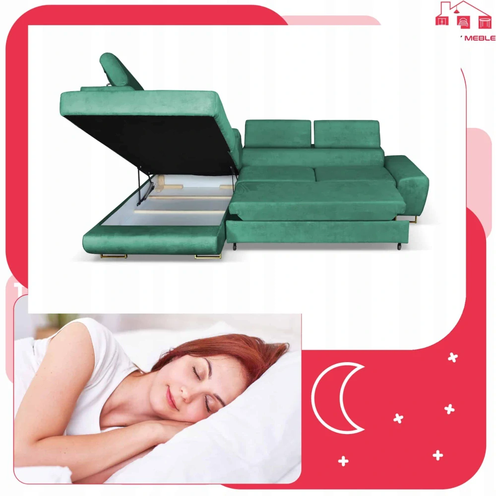 Rohová sedačka Bosso, Zelená z kolekcie Manchester   Forta 