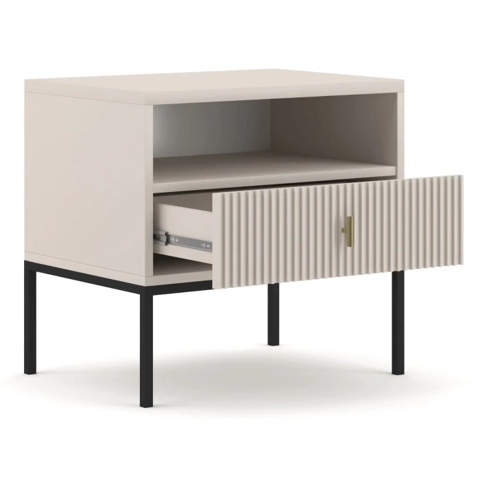 Nočný stolík MARCOS, kašmír/čierna