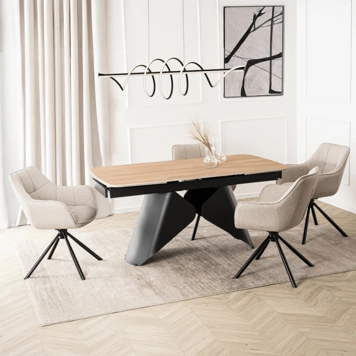 Rozkladací stôl VERONA 160-240 cm dub/čierna