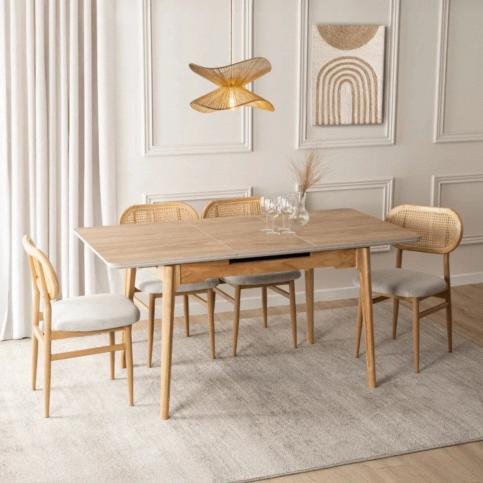 Keramický stôl SAMER 120-160 cm, dub