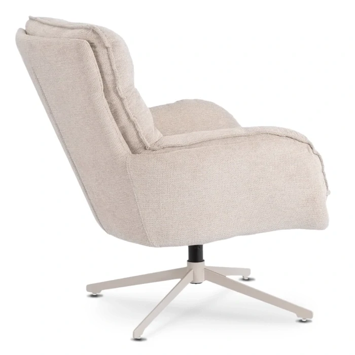 Otočné kreslo PASADENA s podnožkou, krémové