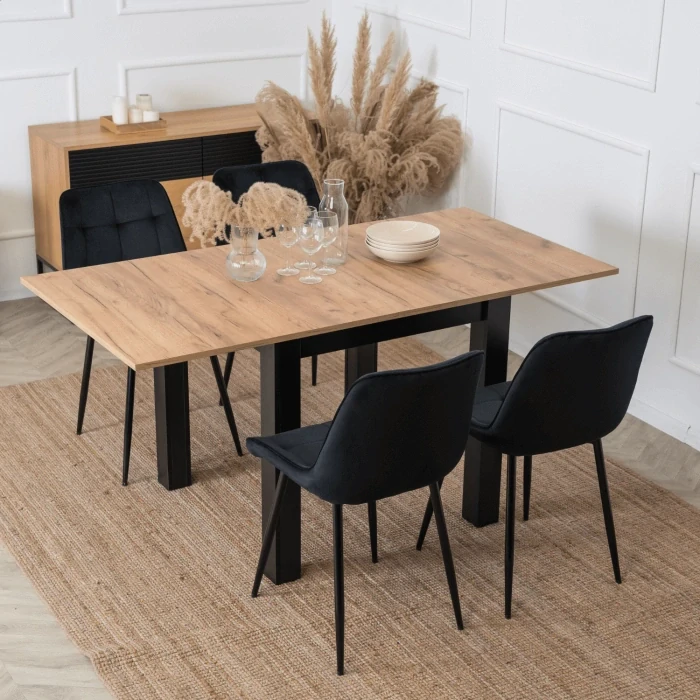 Rozkladací stôl MAX 80-160 cm dub CRAFT/čierny