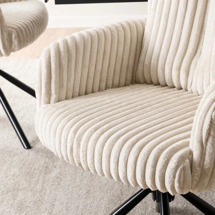 Otočná stolička JUNE, krémová