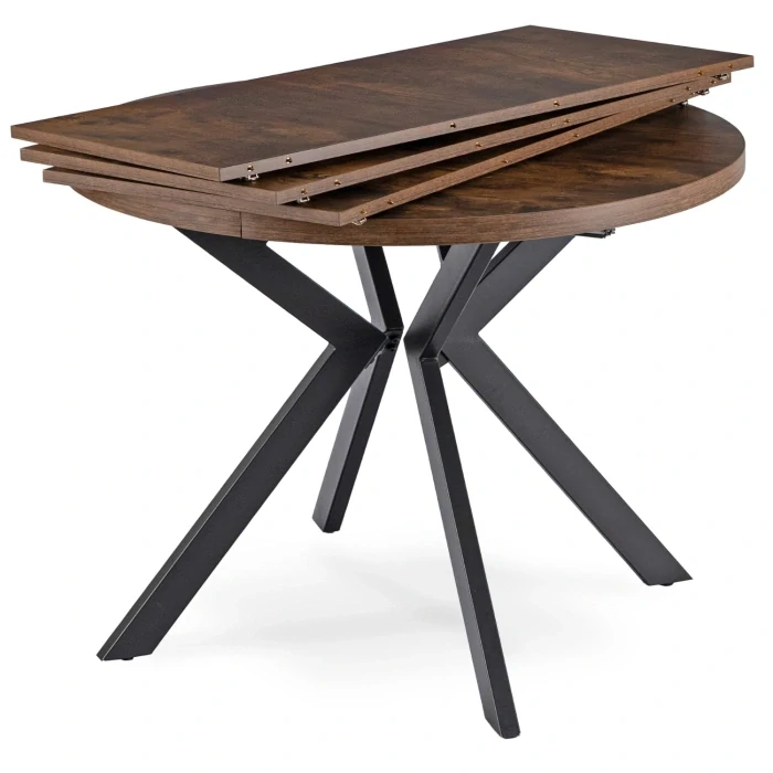 Stôl LUKAS 100-250 cm, rustikálny dub/čierna
