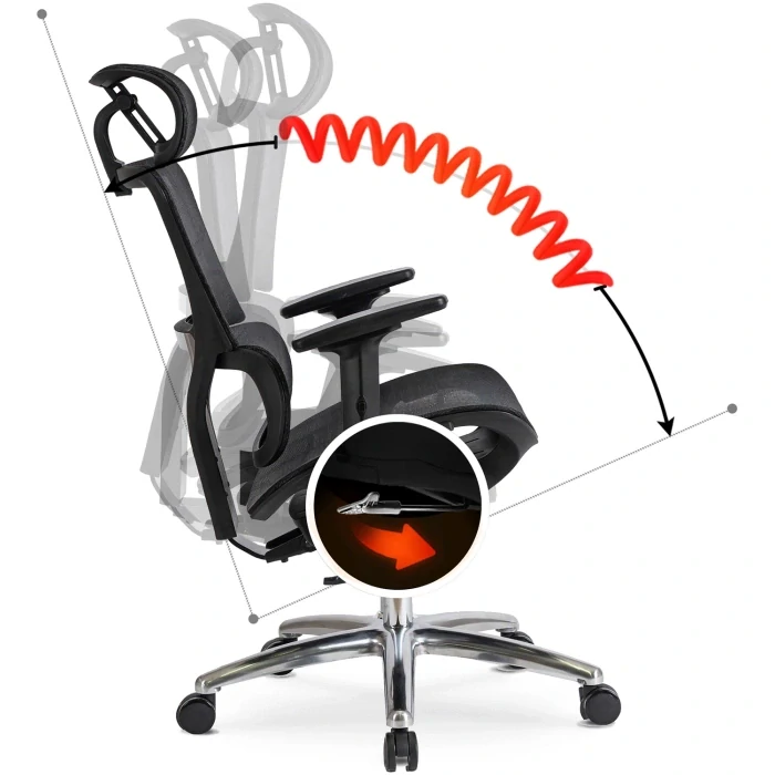 Ergonomická otočná stolička ROYAL, čierna
