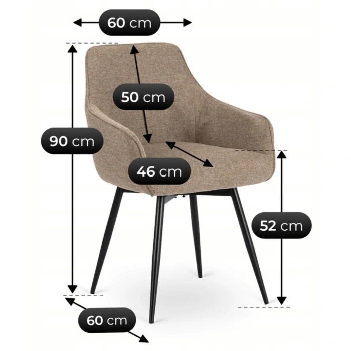 Otočná stolička LARISA, béžová