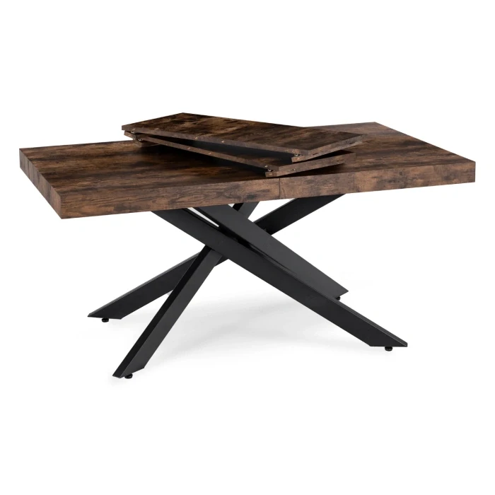 Stôl HAMPTON 160-240 cm, rustikálny dub/čierna