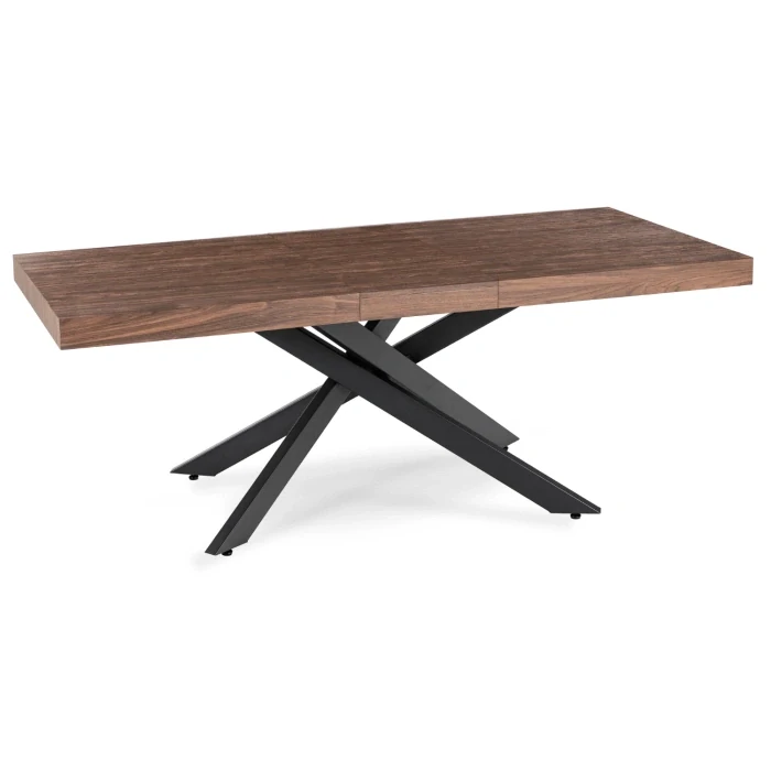 Stôl HAMPTON 160-240 cm, orech/čierna