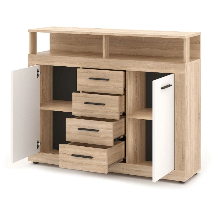 Komoda BLAGO MIDI B 119,5 cm, dub sonoma/biela