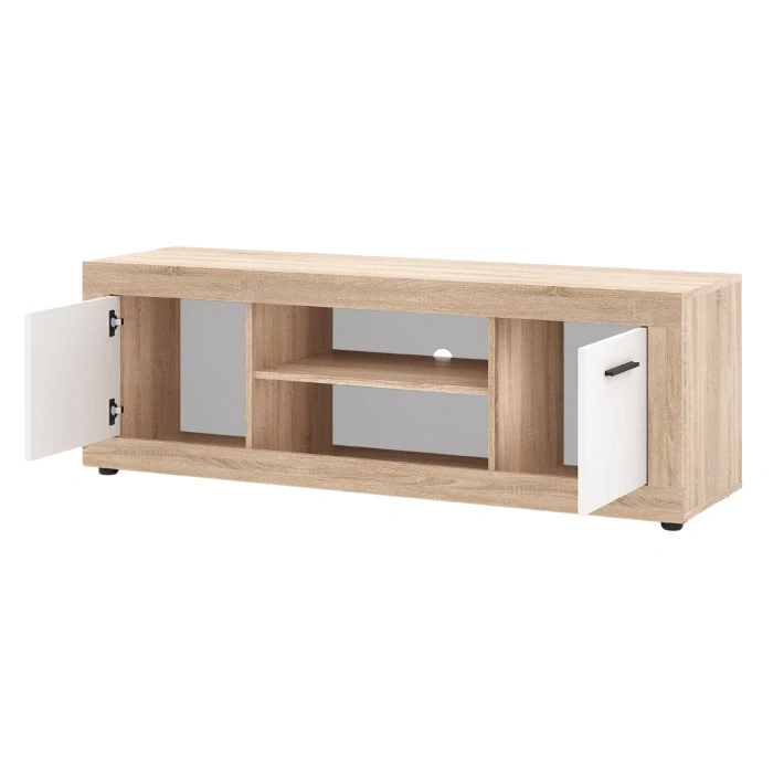 TV skrinka BLAGO 140 cm, dub sonoma/biela