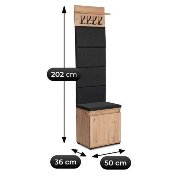 Predsieňová súprava PARMA 50 cm, Dub Artisan/Grafit