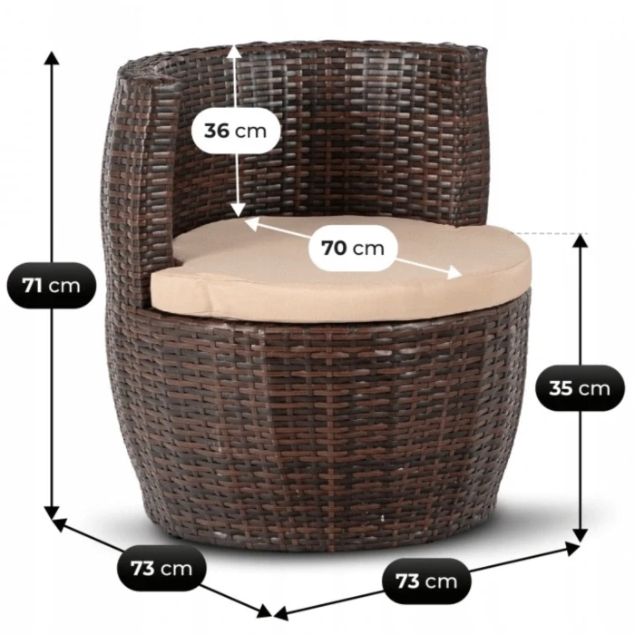 Záhradný nábytok FRIO, hnedý/béžový