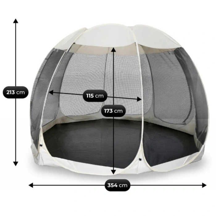 Záhradný altánok CAMA 354 cm, béžovo-čierny