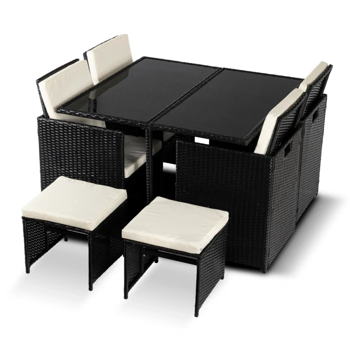 Záhradný nábytok BONITO, čierna/krémová