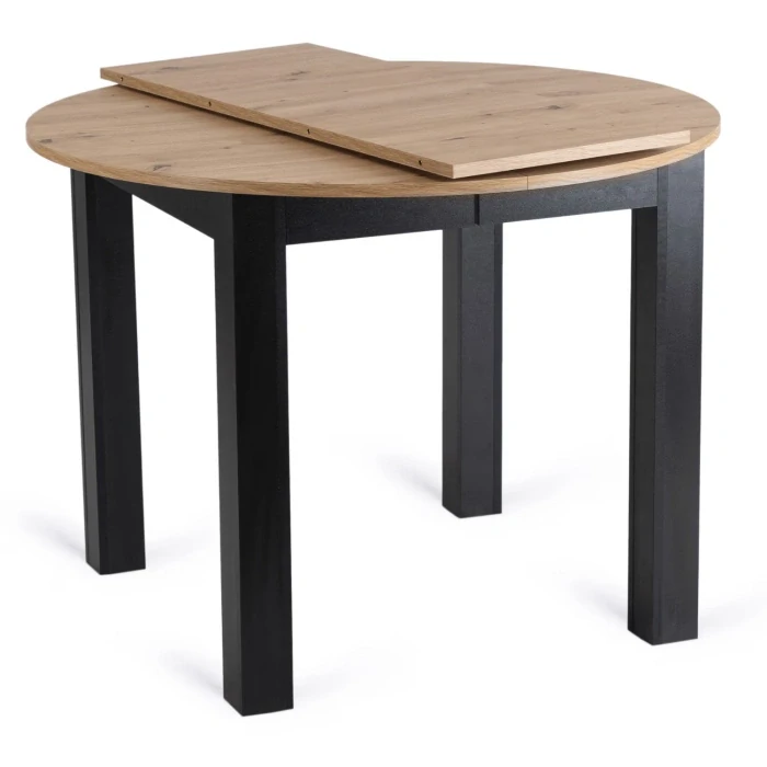 Zostava stôl HARRY 102-142 cm, dub artisan + 6x stolička PERU čierna