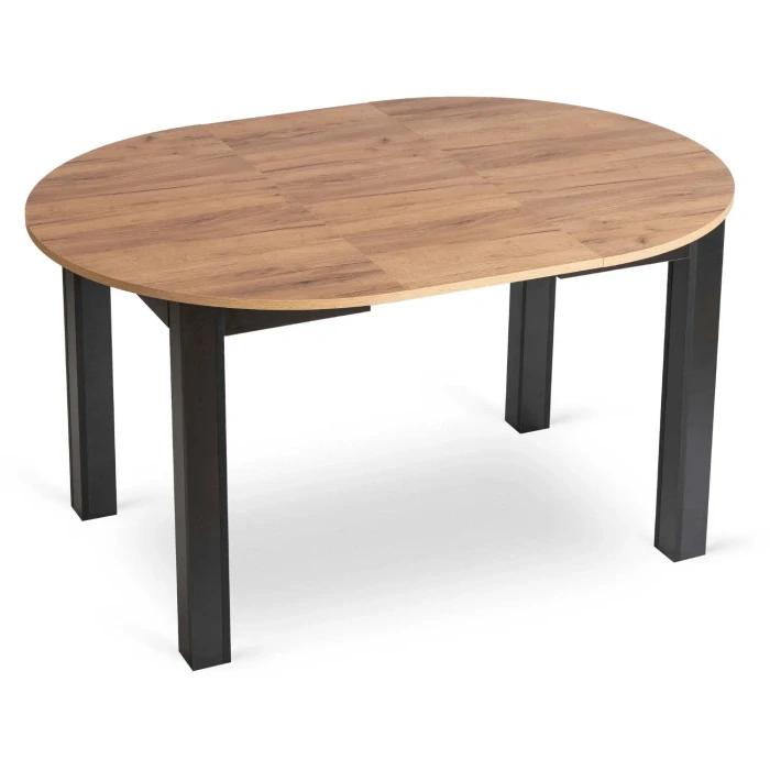 Zostava stôl HARRY 102-142 cm, dub craft+ 6x stolička PERU čierna