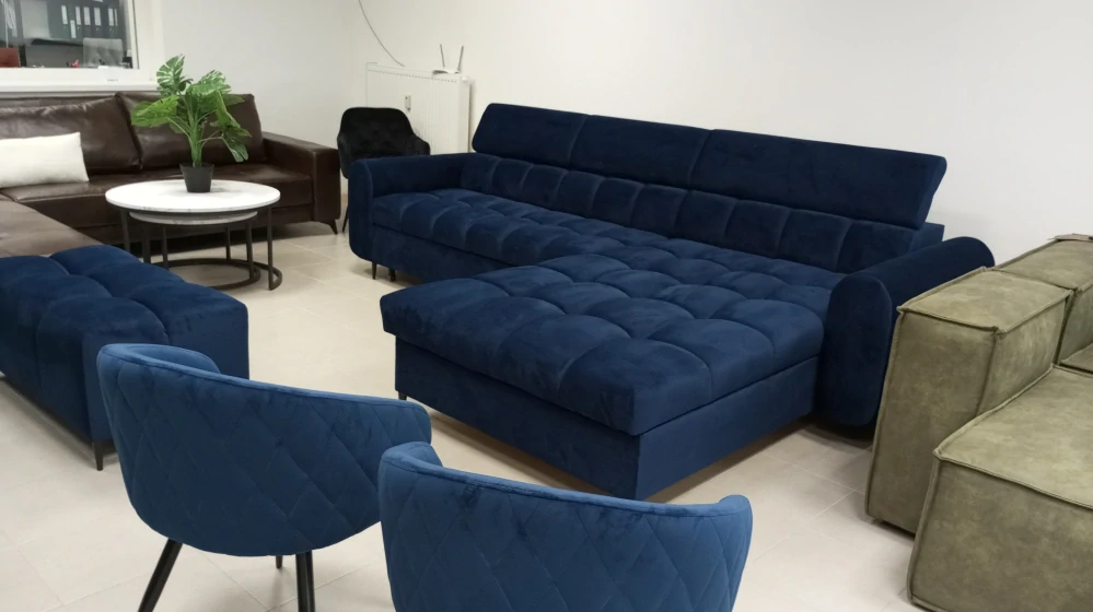 Sedačka PLAZA s otomanom na ležanie 350 x 200 cm ( s úl. priestorom+rozklad)