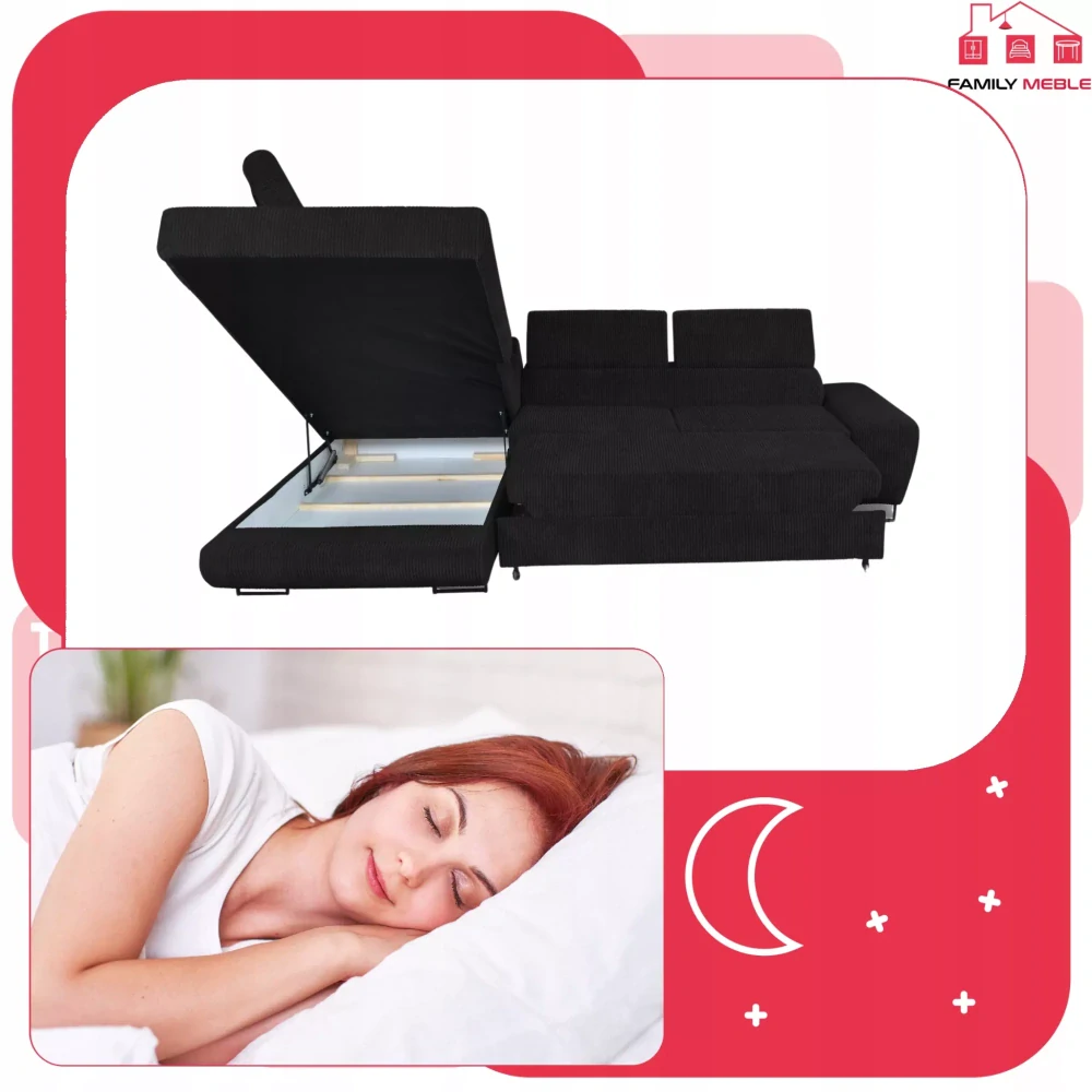 Rohová sedačka Manchester čierna 19