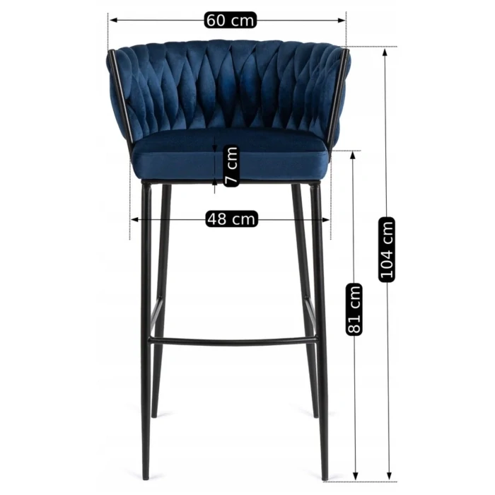 Barová stolička FLORES, Modrá 