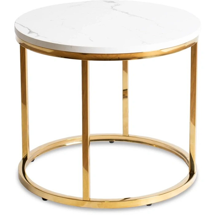 Stolík CLIFF, biely mramor/zlatá