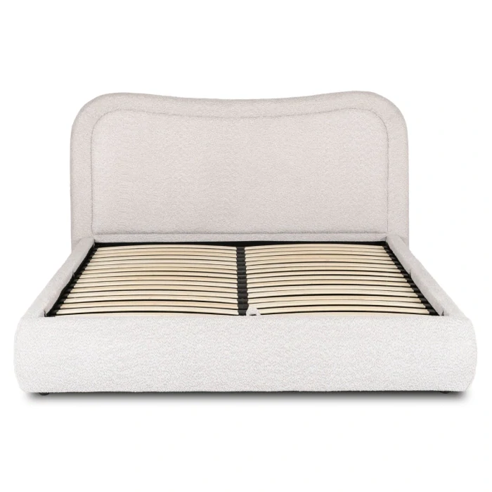 Posteľ HAGA 160x200 s úložným priestorom, krémová, Boucle