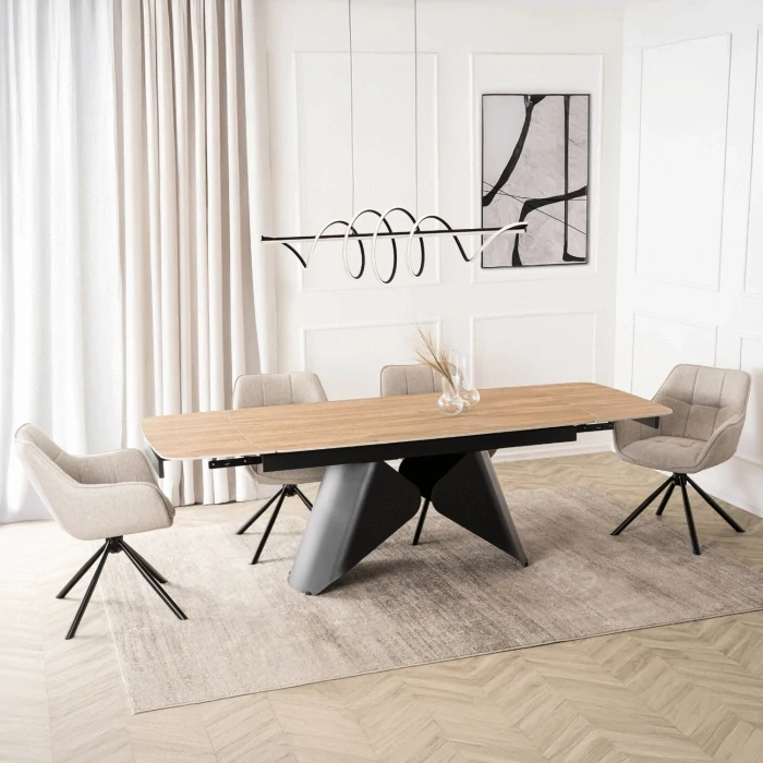 Rozkladací stôl VERONA 160-240 cm dub/čierna